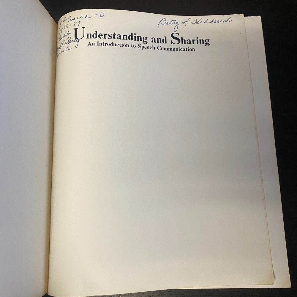 Understanding and Sharing : An Introduction to Speech Communication 1985 - Picture 2 of 8